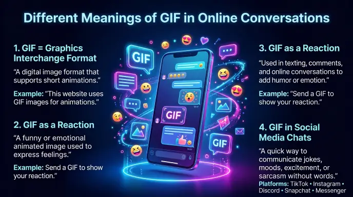 Different Meanings of GIF in Online Conversations