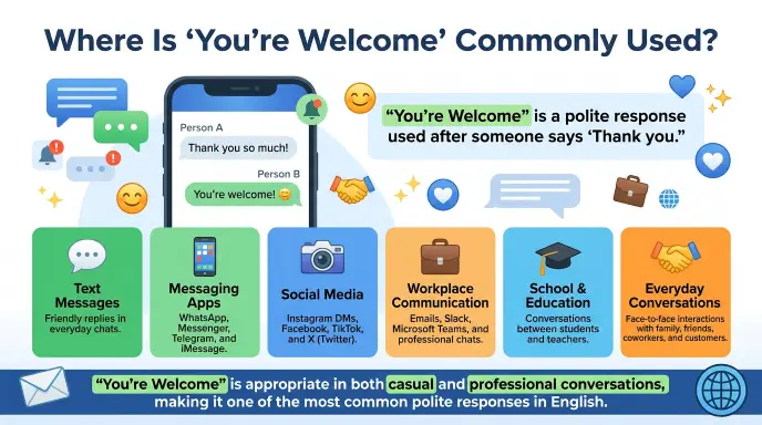 Where Is "You're Welcome" Commonly Used?