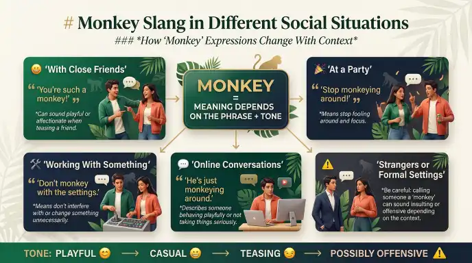Monkey Slang in Different Social Situations