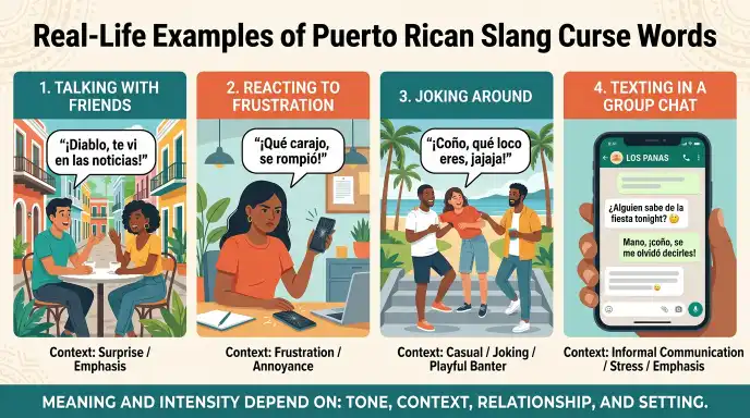 Real-Life Examples of Puerto Rican Slang Curse Words