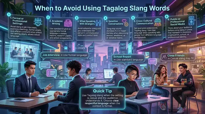 When to Avoid Using Tagalog Slang Words
