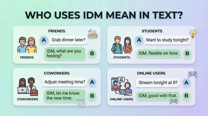 Who Uses IDM Mean in Text?